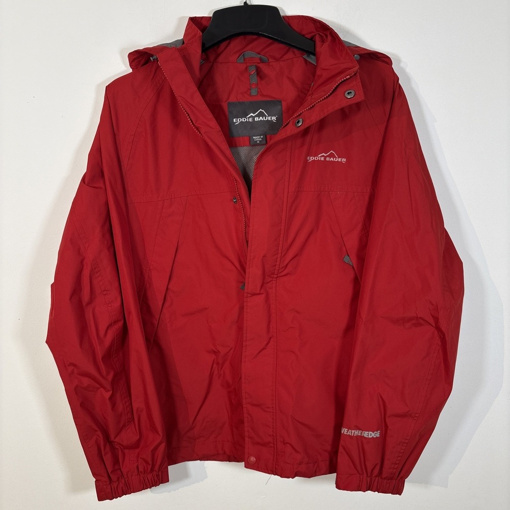 Eddie Bauer Weatheredge Red Shell Rain Jacket Coat Windbreaker Coat Medium Gorp